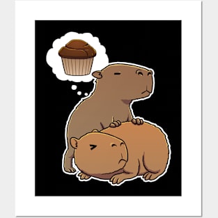 Capybara hungry for Chocolate Muffins Posters and Art